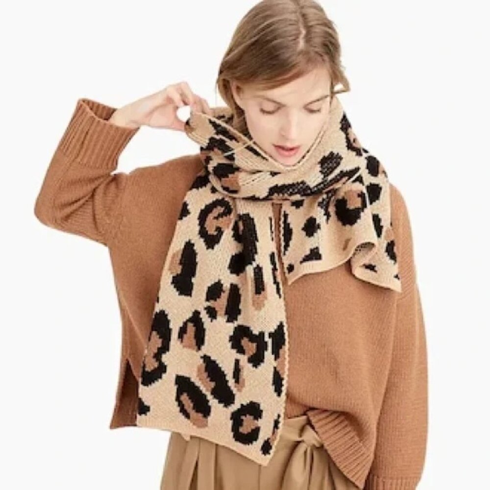 NWT Demylee x J. Crew Wool Leopard Print Scarf